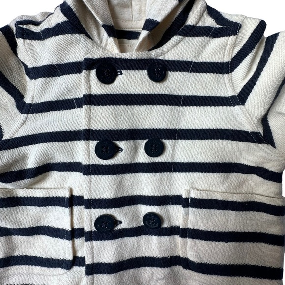 Baby GAP Stripe Button Up Jacket with Hood Size 3-6 Months - Picture 7 of 11